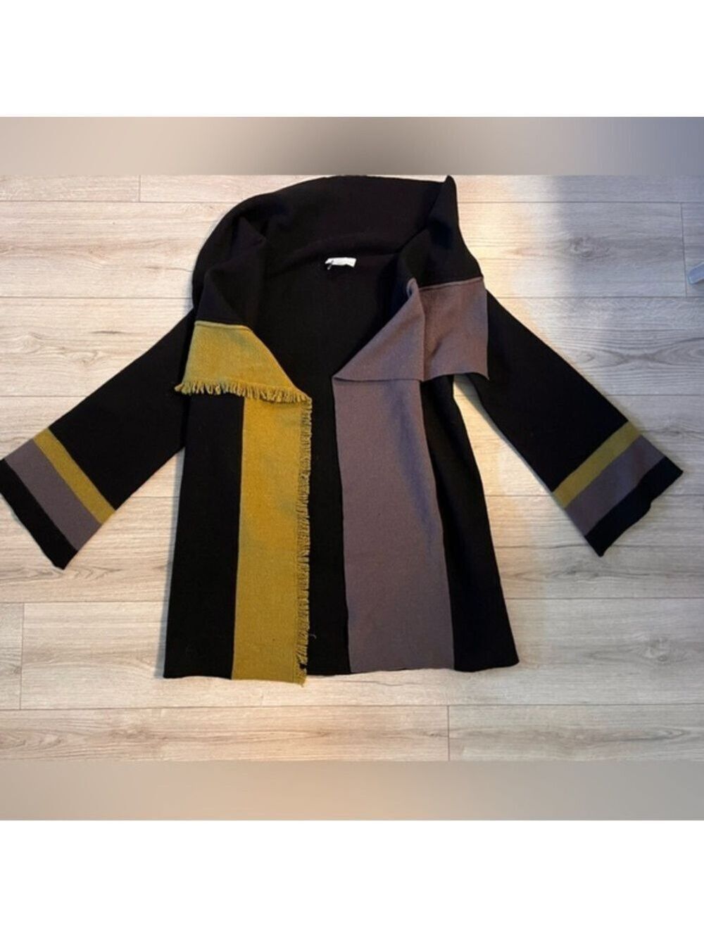 Bryn Walker Wool Long Sweater Cardigan Women Small Black Gray Green - Picture 1 of 7